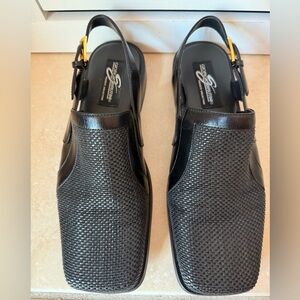 GEORGIO BRUTINI Men's Black Leather Back Ankle Strap Buckle